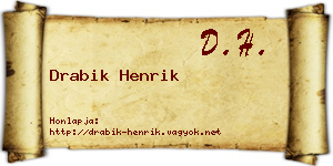 Drabik Henrik névjegykártya